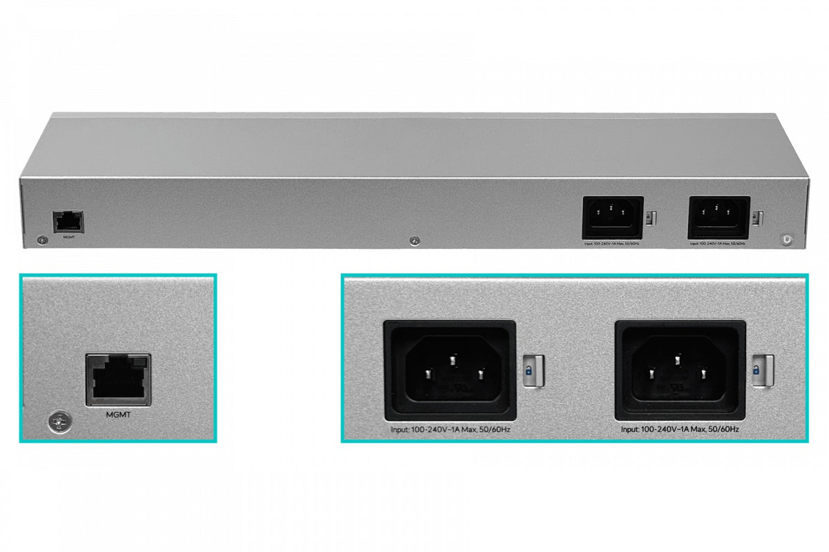 USW-WAN. Interfaz 3 puertos SFP+ de 10G y 1 puerto de gestión UniFi Gateway Enterprise para rack de 13W, alimentación 2-220VAC, modelo USW-WAN-EU de UBIQUITI