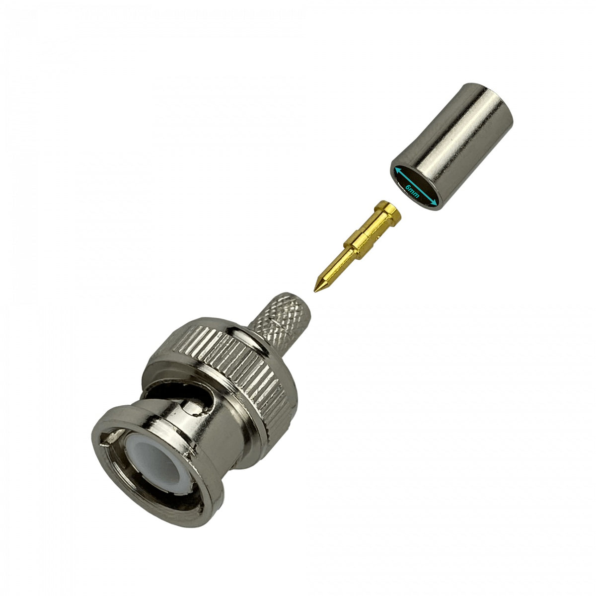 BM2C Conector BNC Macho para Cable RG58 y LMR195 Terminal Engarzable