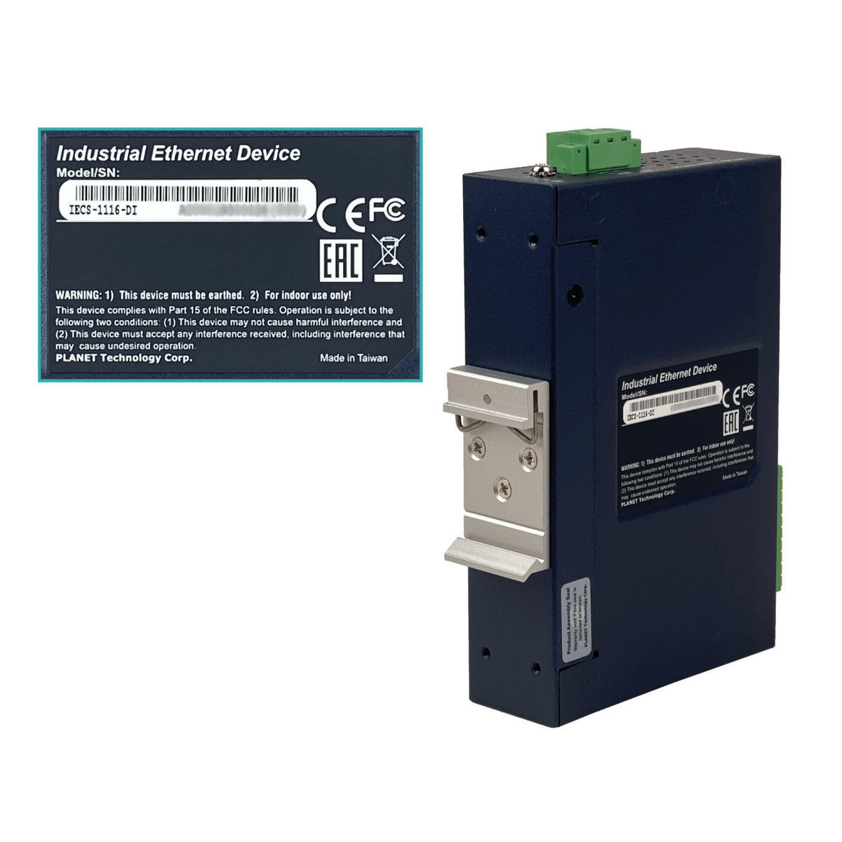 IECS-1116-DI PLANET Módulo de Entradas Digitales EtherCAT 16 Canales 2 Puertos RJ45 Requiere 9-48VDC