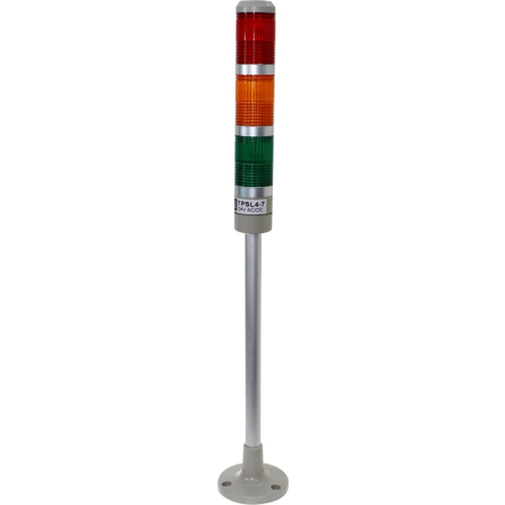 Torre de iluminación 40mm luz contínua 1 a 5 lentes serie TPSL4 - 220VAC - Rojo/Naranjo/Verde