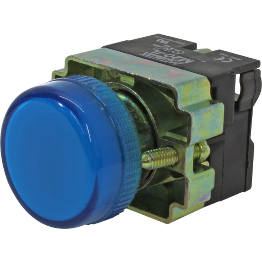 Luz piloto metálico 22mm alimentación directa serie M20-PR - Azul - 220VAC/DC