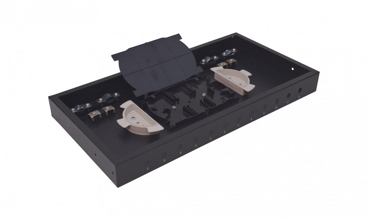 CFR12TF LINKMADE Panel Fijo para 12-ST-FC Repartidor de Fibra 1U REQUIERE-ACOPLADORES-REDONDOS