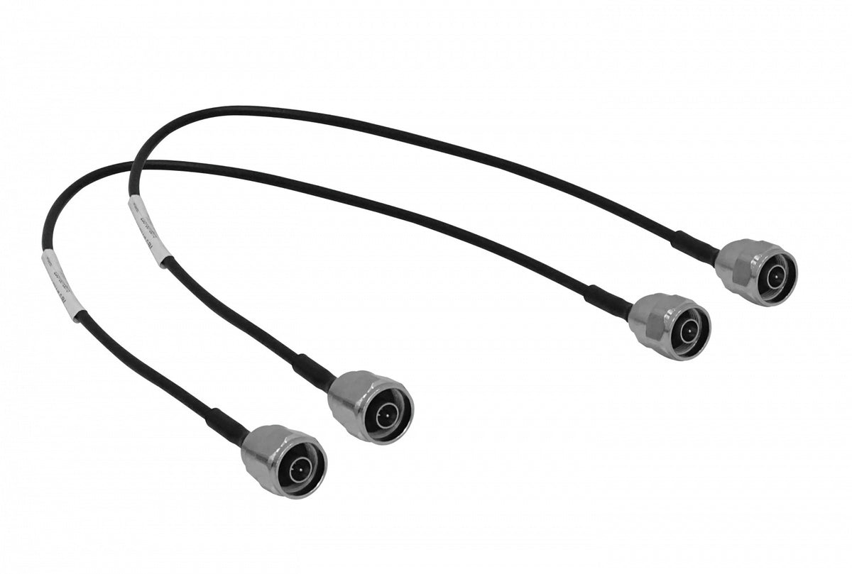 2NN 50cm N-Macho N-Macho SM141 2-Latiguillos Coaxiales Negros Rígidos 0,5 metros