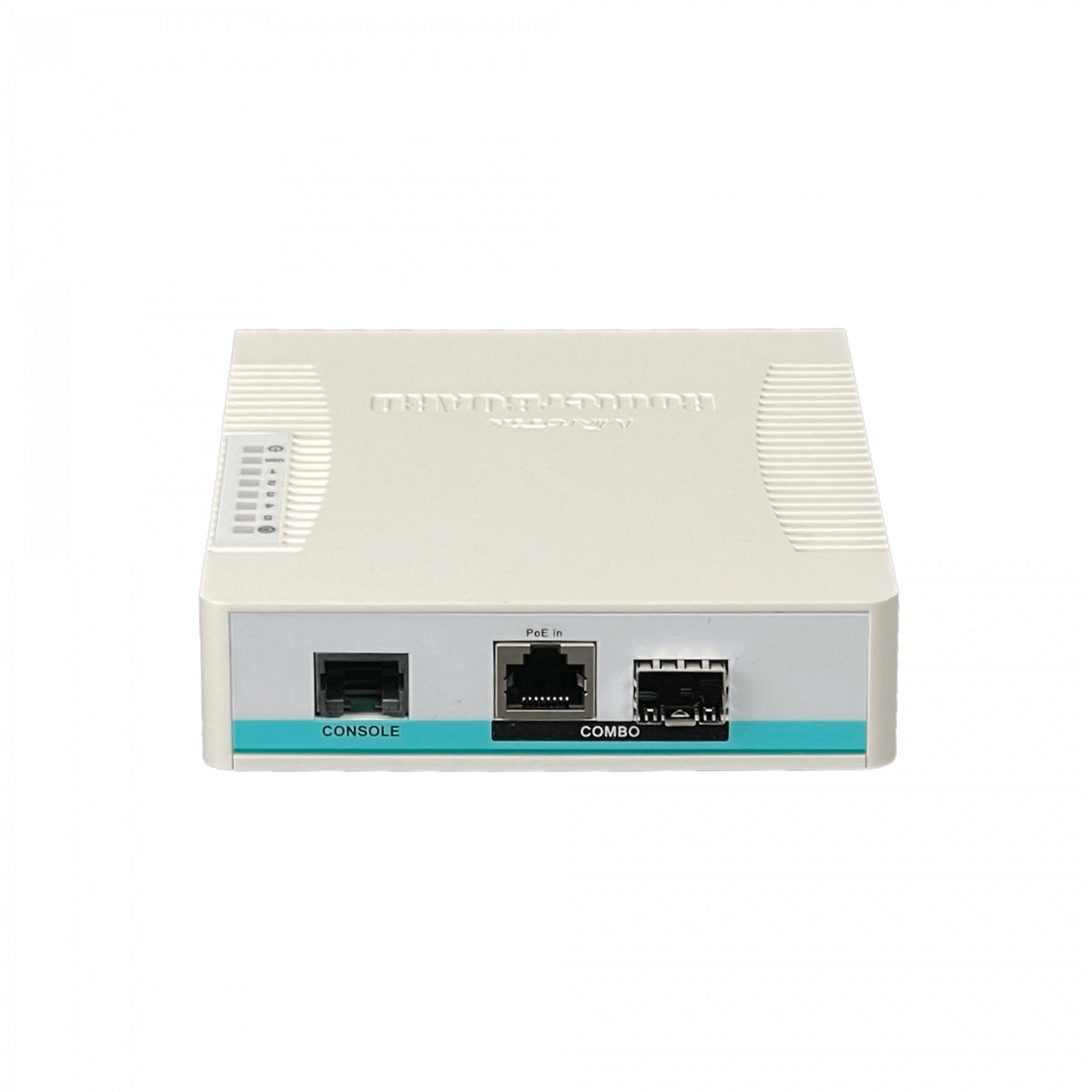 CRS106-1C-5S Switch de fibra administrable MIKROTIK con licencia L5, 5 puertos SFP, 1 puerto combo SFP con PoE, puerto de consola, incluye fuente de 24 V