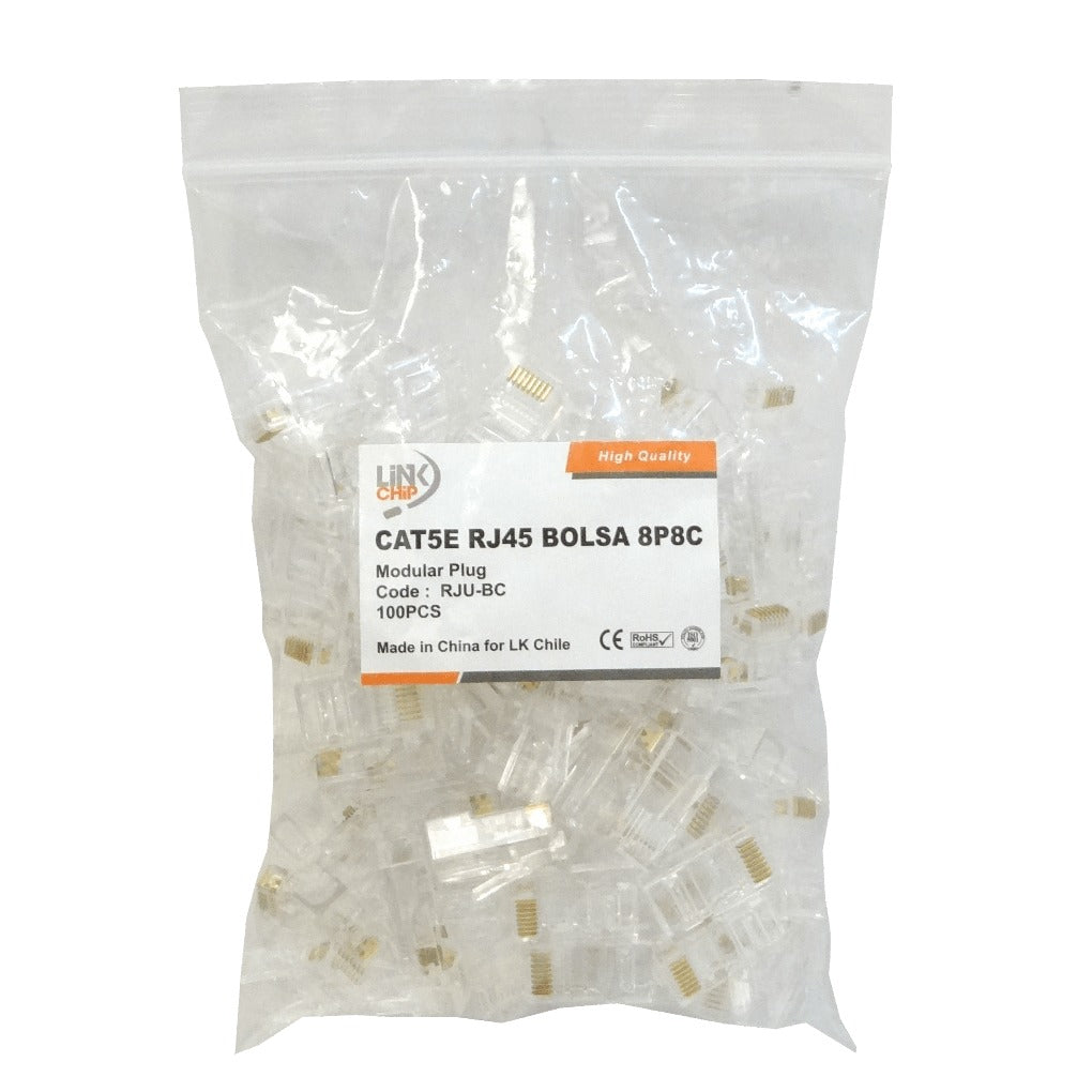 RJU-BC BOLSA DE 100 CONECTORES RJ45 CAT5 CRIMPEABLES