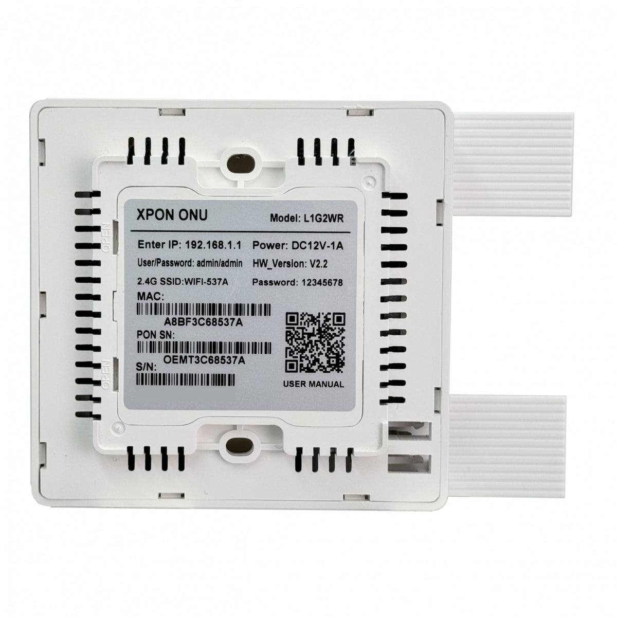 ONU-X2 ONU XPON 1-1000 1-SC/UPC 2,4GHz 300Mbps necesita-12V/1A L1G2WR