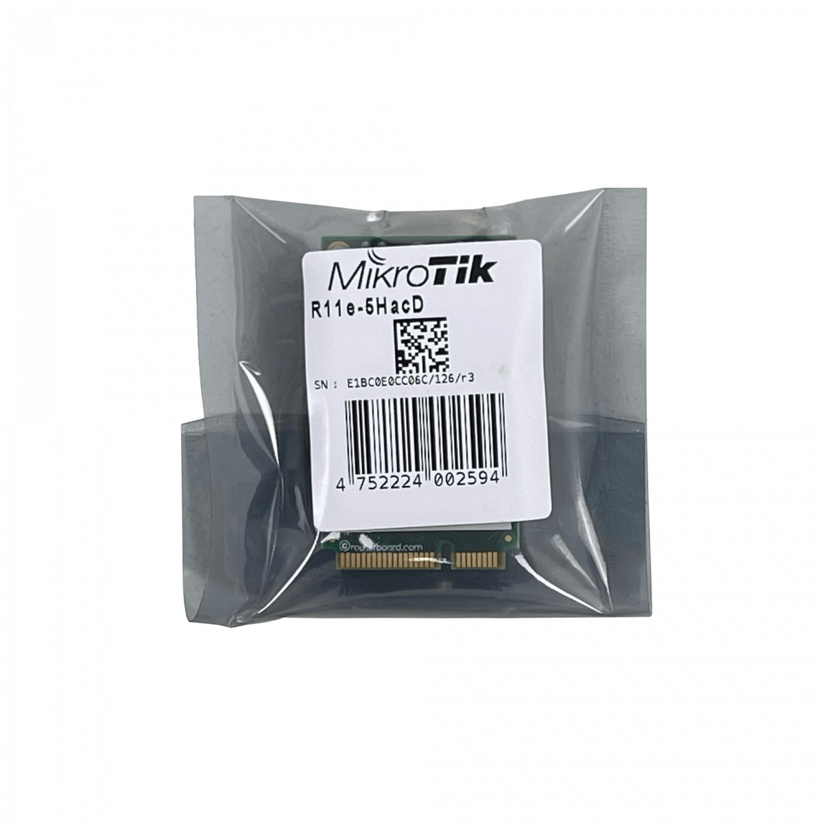 R11E-5HACD MIKROTIK Tarjeta MiniPCIe 5GHz 802.11ac 866Mbps 500mW con Chipset QCA9882 y 2 Conectores MMCX 27dBm