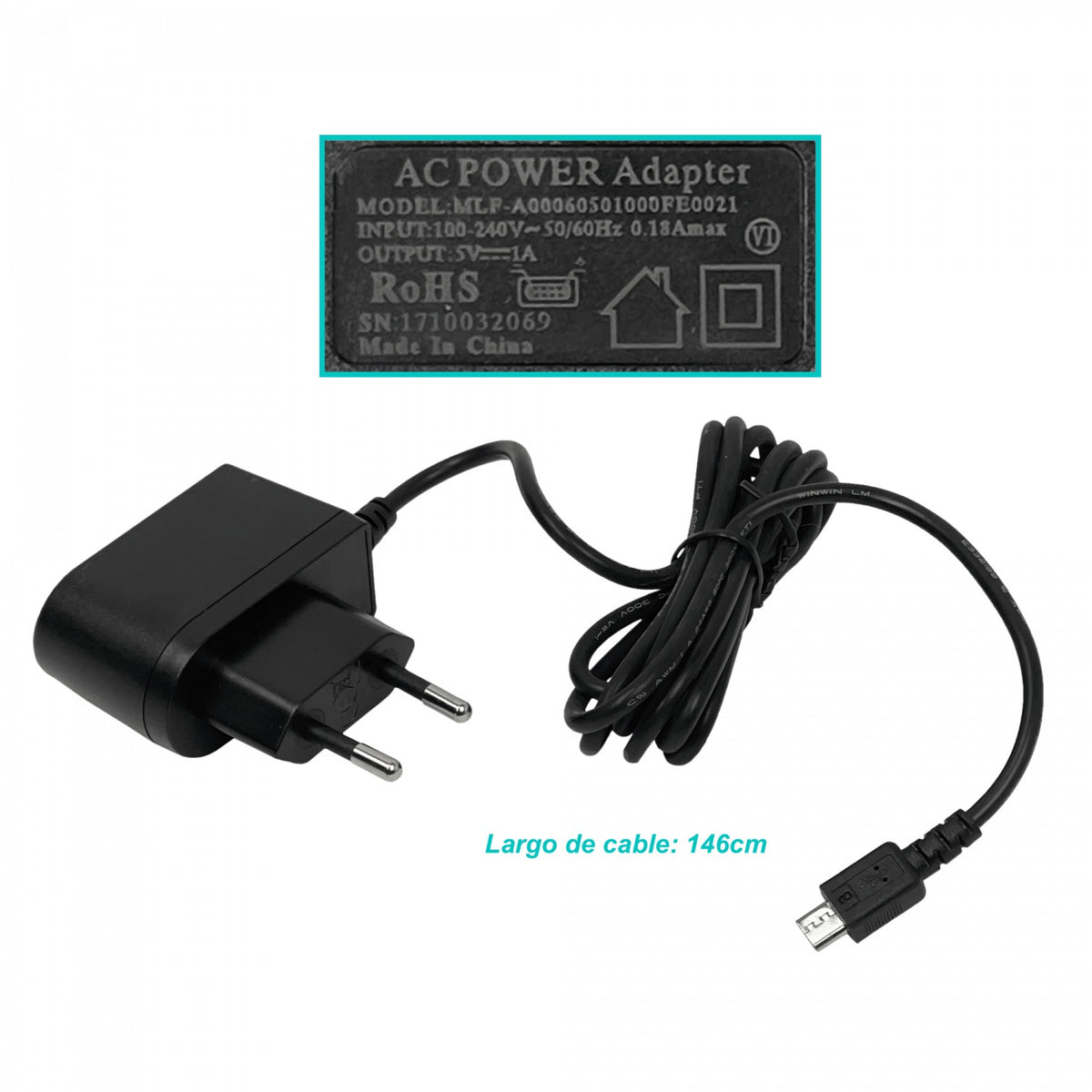 5VPOW MIKROTIK Adaptador de Alimentación 5,0V 5V 700mA 0,7A Conector USB Micro Macho