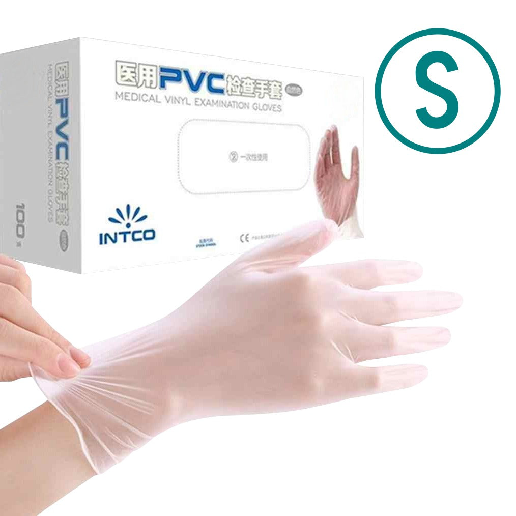 GUANTES 100-unidades Talla-Pequeña 50-pares Guantes de PVC Blancos Descartables Chicos