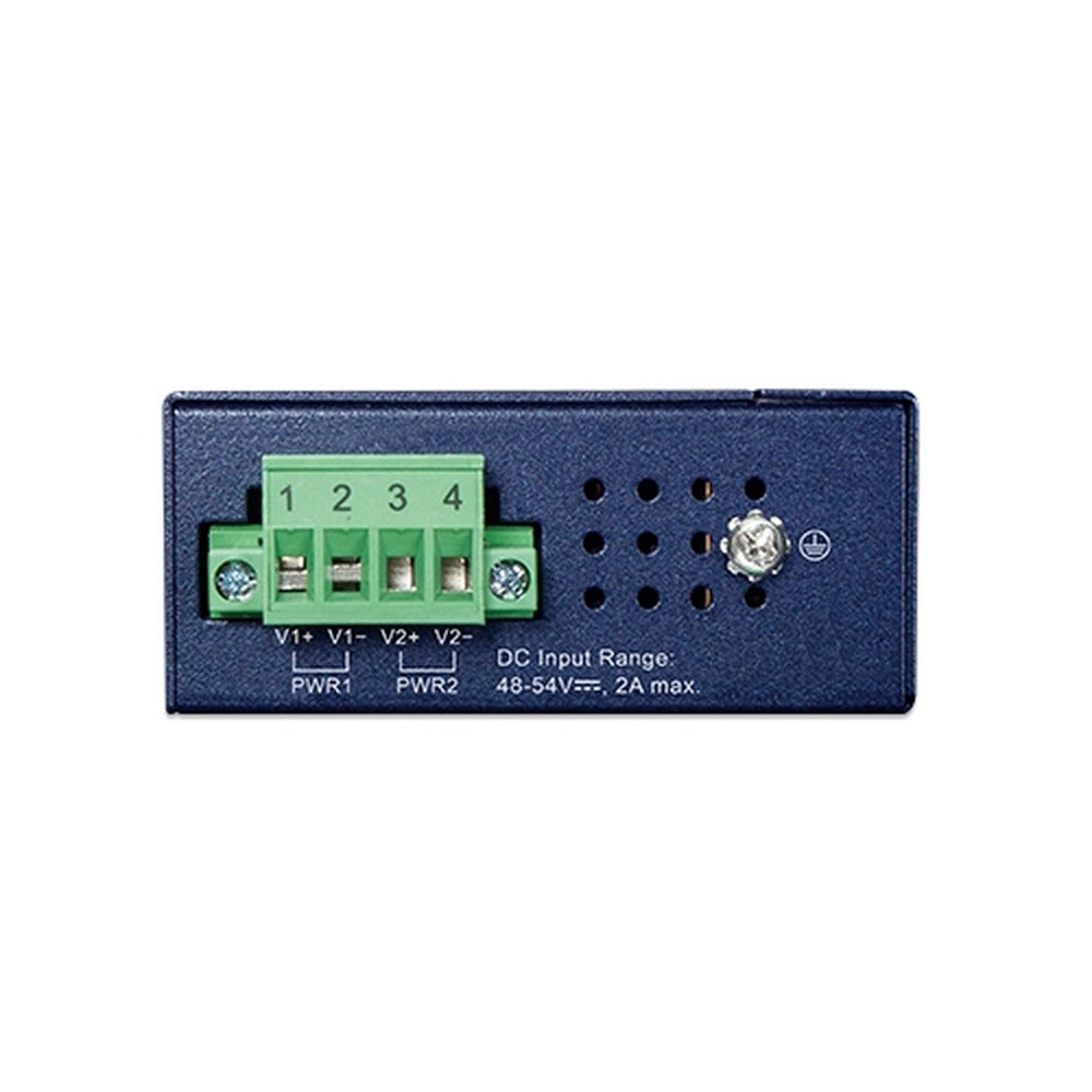 Conversor de Medios Industrial Compacto de 2 Puertos 100/1000X SFP a 2 Puertos 10/100/1000T 802.3at PoE+