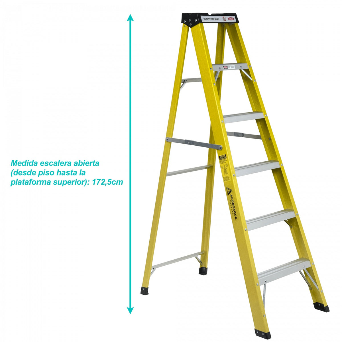 ESAF-406 1,73mt 140kg Tijera de PRFV 6-Escalones Escala 1.73mt Altura