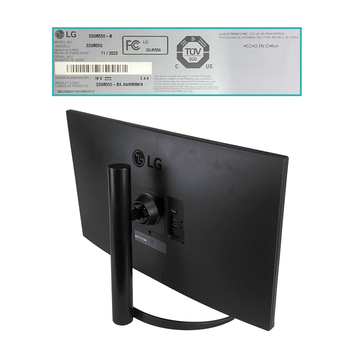 LC32 LG Pantalla 31,5-Pulgadas 3840x2160 4K 2-HDMI 1-DP 16:09 Monitor HDR 32UR550-B