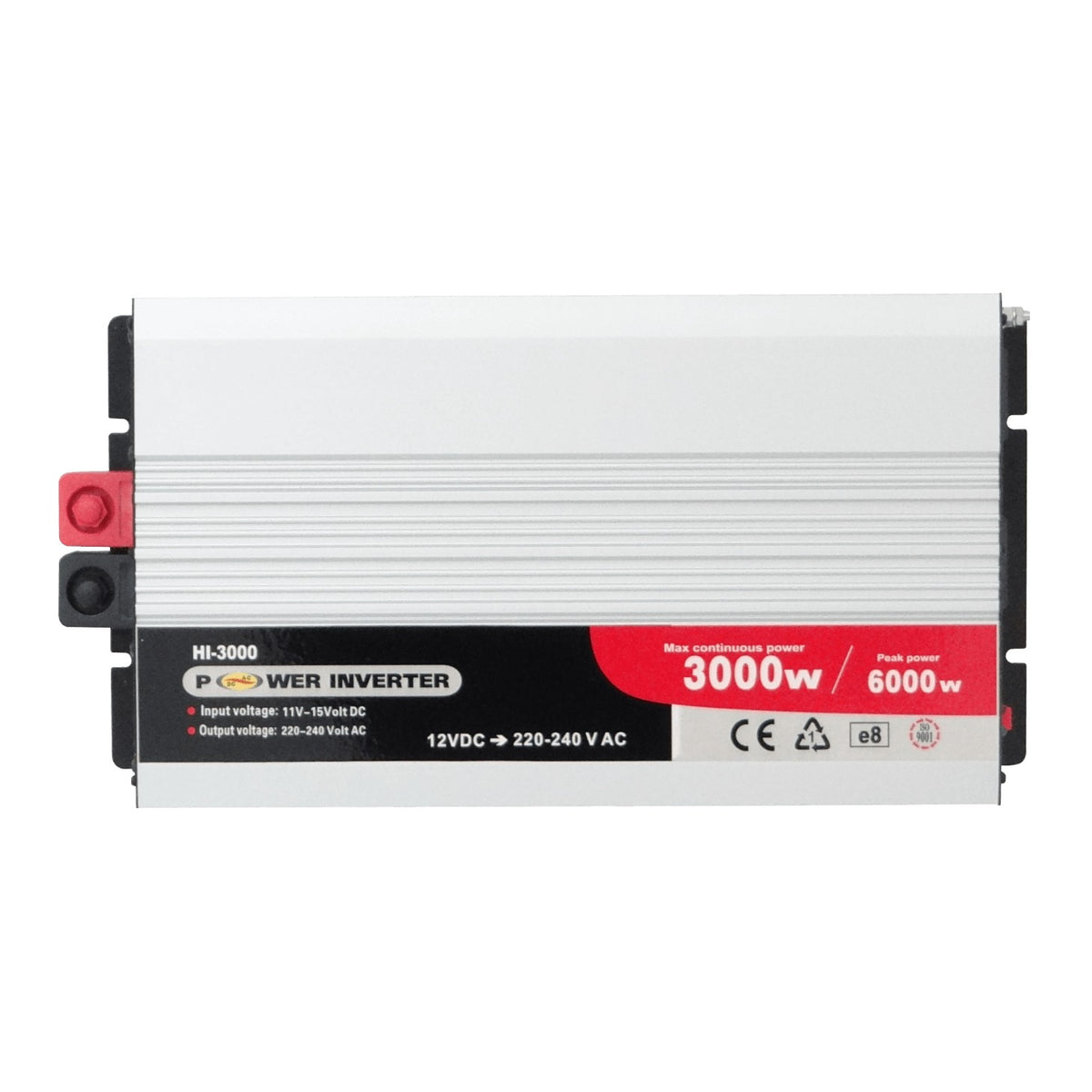 INV-3000W Convertidor 3000W Entrada-11-15V/12VDC Salida-220VAC Inversor 2-Tomas-Universales con-Ventilador HI-3000