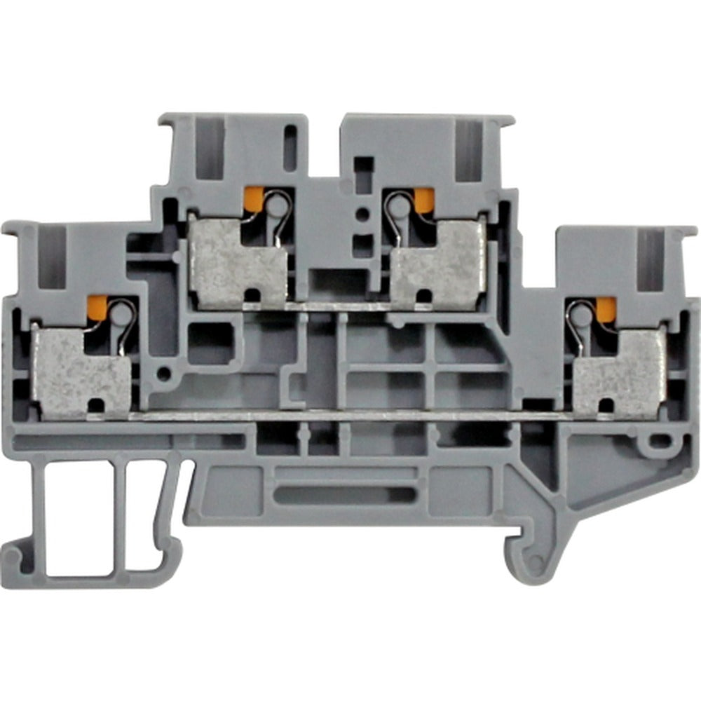 Bornera riel din 2.5mm² 24A libre mantenimiento Push-in BP2 - 2 vías - Verde