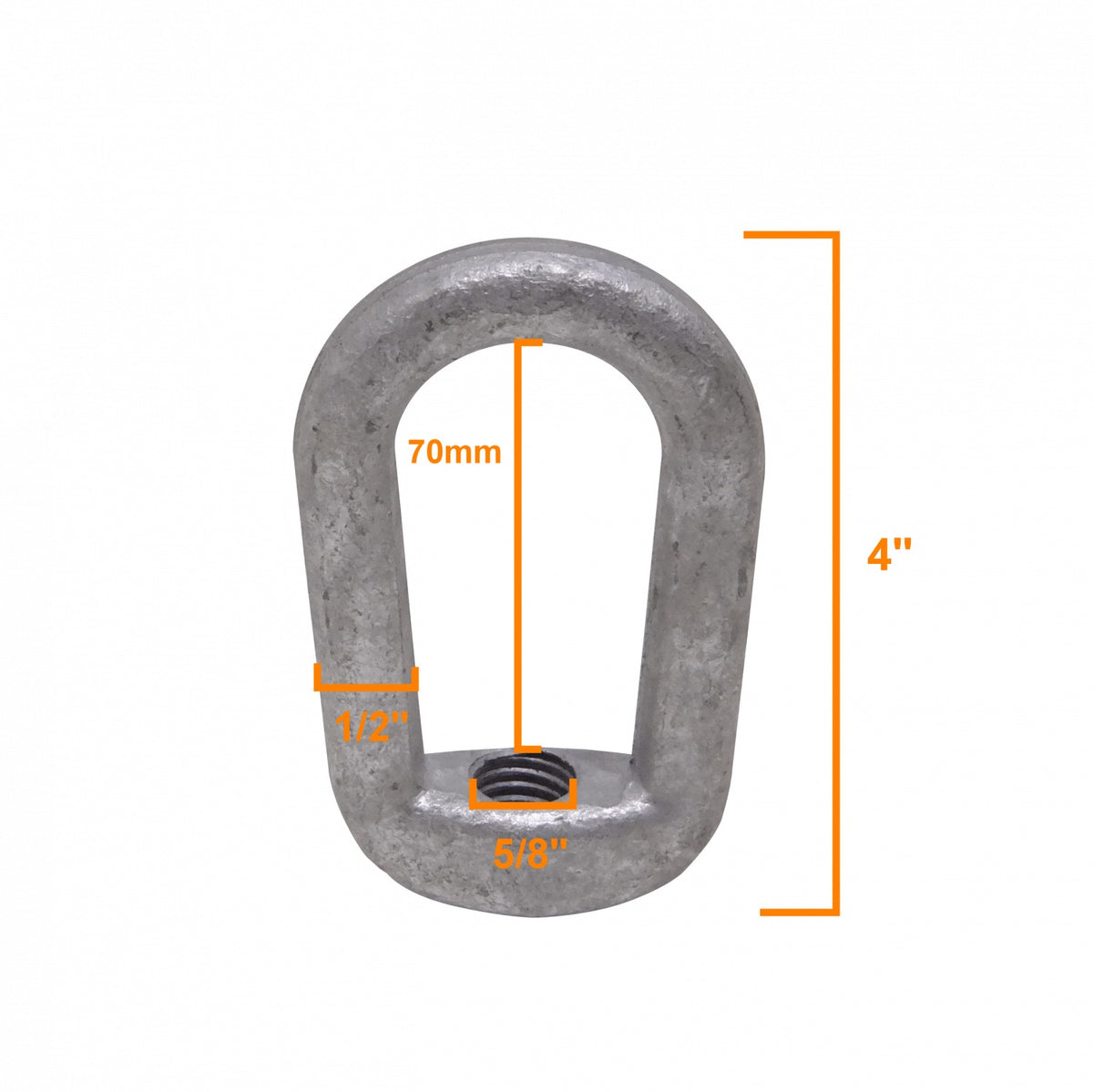 GTL01051 Tuerca Cáncamo de Hierro Galvanizado 5/8 x 4 Pulgadas 0,625x4pulg