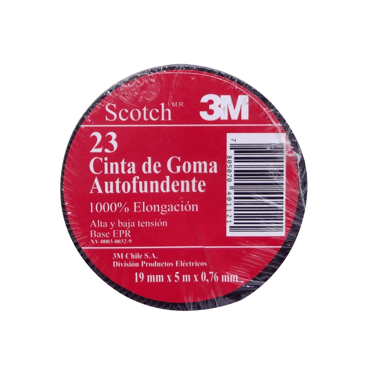 SCOTCH23 3M 19mm 5mt 30mils 0,76mm Cinta Goma Autofundente Vulcanizante Super23