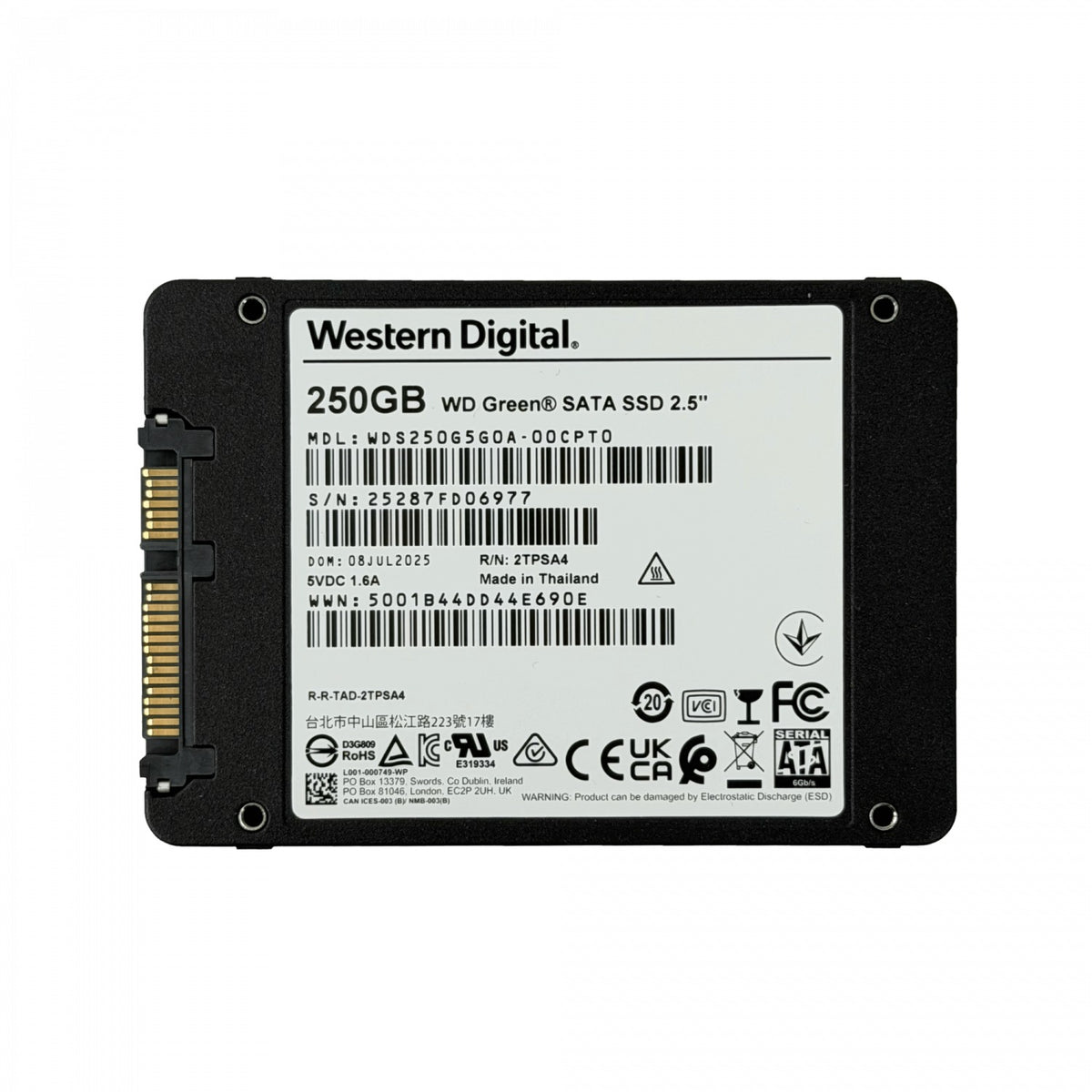 SSD250 WESTERNDIGITAL 250GB 545-450mb/s Sata3 2.5 7mm Disco Estado Sólido WDS250G5G0A