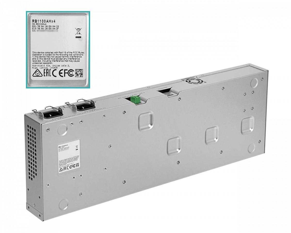 RB1100AHX4 MIKROTIK Requiere-Cables 128mb 4-1,4GHz Nivel6 13-1000 MSD sin-SATA Doble-Fuente DB9