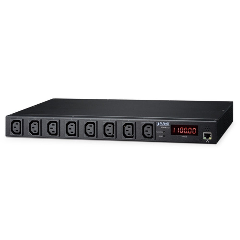 PLANET IPM-8222 - PDU Gestionable IP 8 Tomas IEC con Medición y Monitoreo Ambiental (1U)