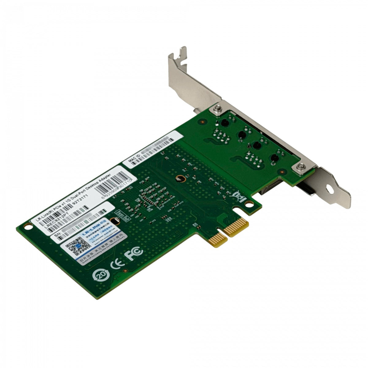 PCIE-2G LRLINK NIC 2-1000 PCIe-x1 Adaptador Servidor Doble-Gigabit Intel-82575