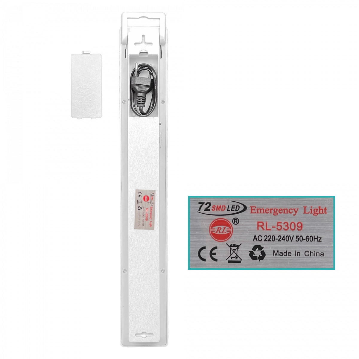EL072 72-LED Luminaria de Emergencia con Batería Incorporada 220V
