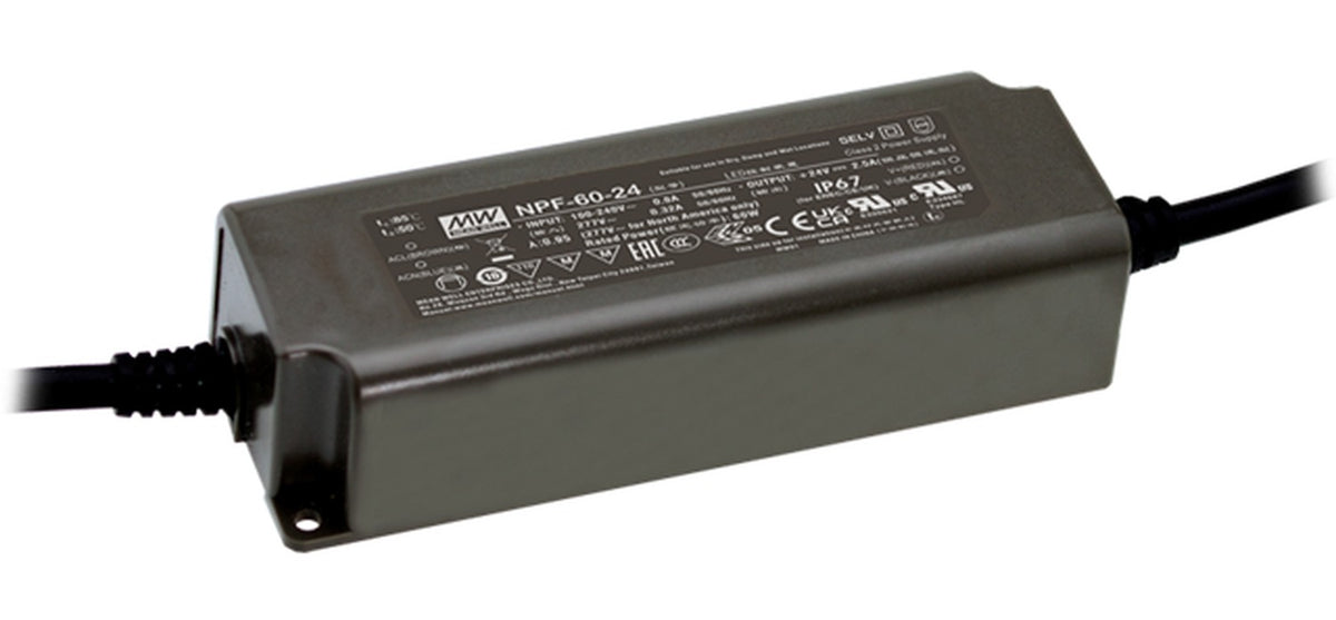 Driver LED plástico voltaje PFC IP67 60W NPF-60 - 20V