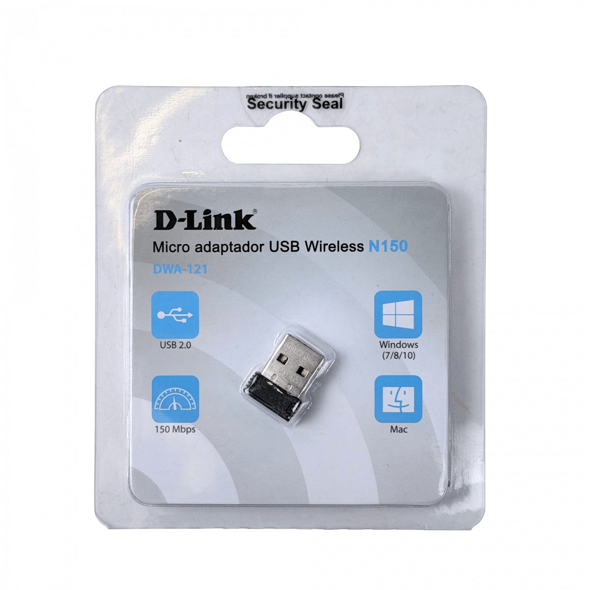DWA-121 D-LINK Adaptador USB inalámbrico N150 microscópico, interfaz USB 2.0 tipo A macho, compatible con estándares B/G/N, velocidad hasta 150Mbps