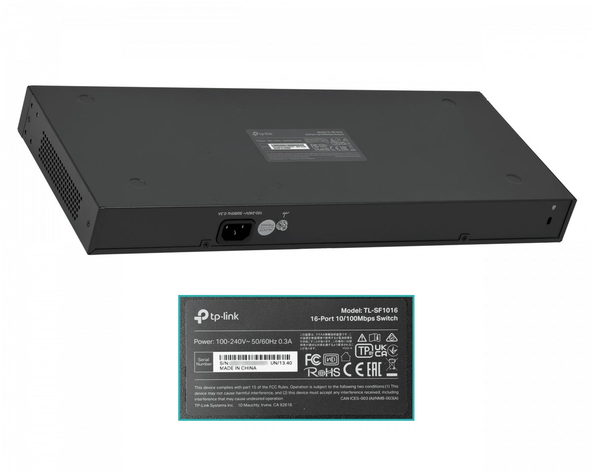 TL-SF1016 TP-LINK 16-100 Conmutador no-Administrable Rack 10/100