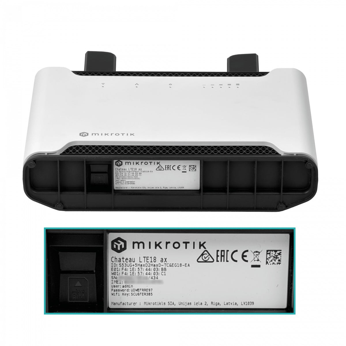 CHATEAU-LTE18-AX MIKROTIK Router LTE18 4-1000 1-2500 11ax con Ranura SIM S53UG+5HaxD2HaxD-TC&EG18-EA