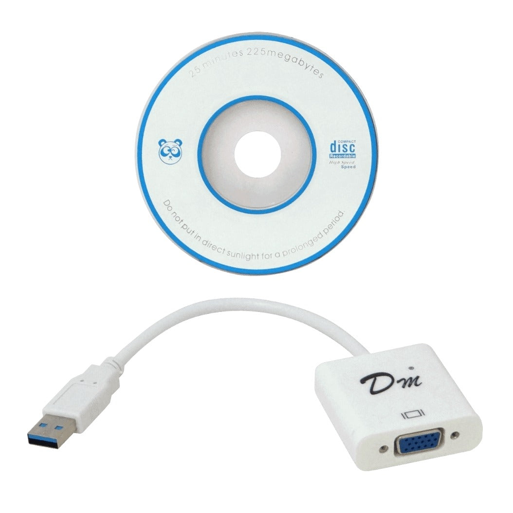 USB-VGA USB-A-M USB3.0 VGA-H Adaptador Cable 10cm solo-PC