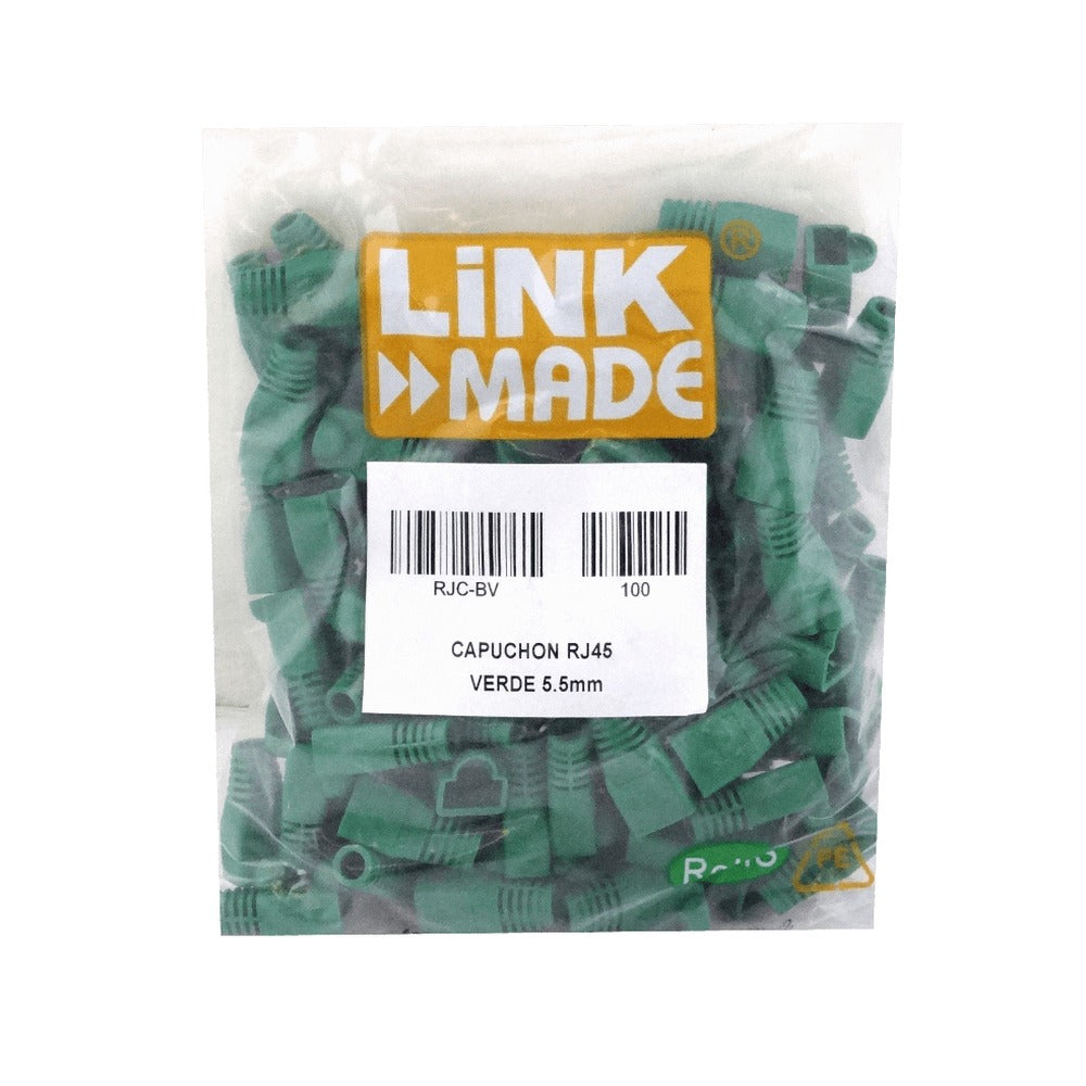 RJC-BV Verde Bolsa-100-unidades Capuchon p/RJ45