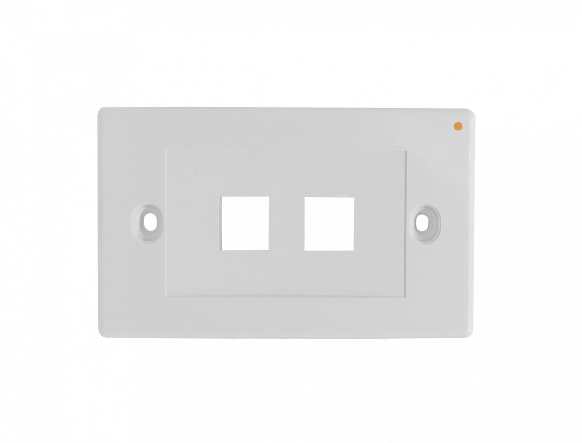 FP2HL LINKMADE Placa frontal blanca para 2 conectores Keystone de montaje horizontal, dimensiones 70x114mm