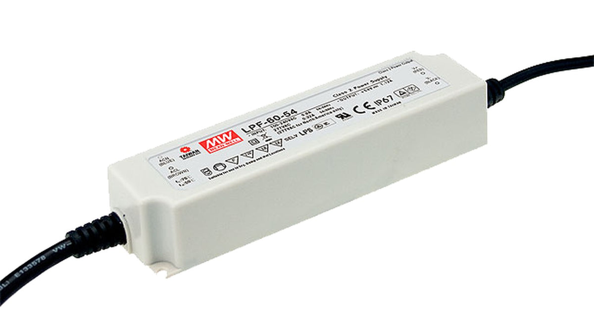 Driver LED plástico voltaje PFC IP67 60W LPF-60 - 15V