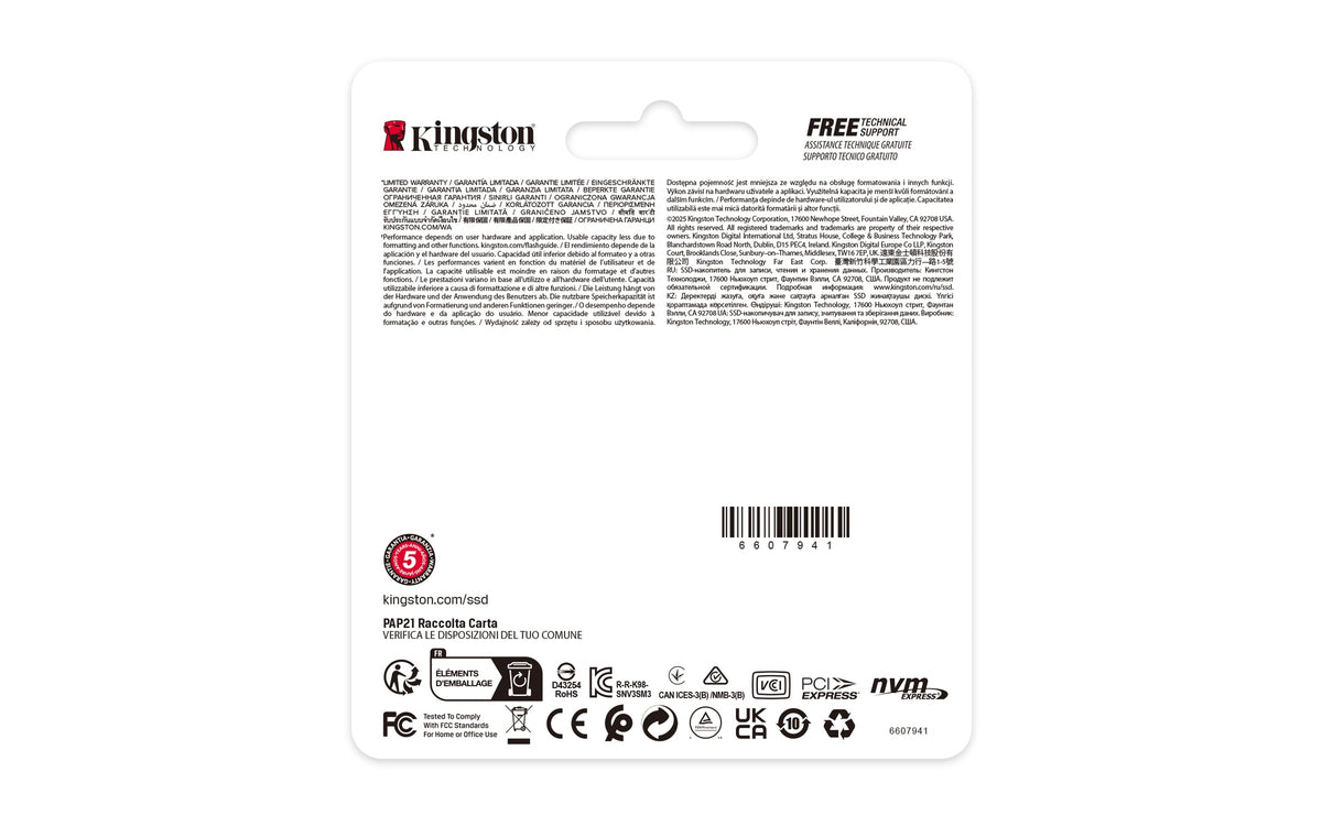 Kingston SSD Interno 500GB M.2 2230 PCIE 4.0 NVME