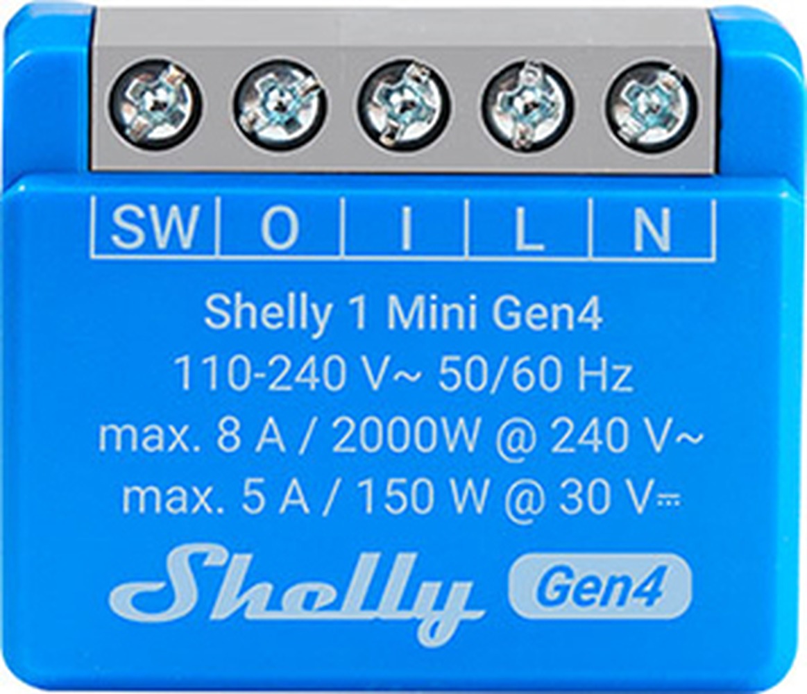 Shelly 1 Mini Gen4 – Interruptor Inteligente Ultra Compacto Wi-Fi/Zigbee/Bluetooth