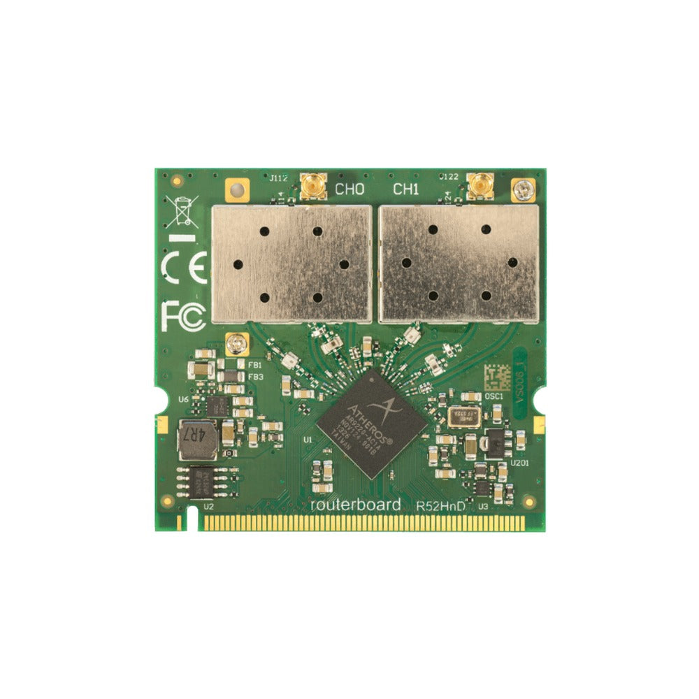 R52HND MIKROTIK 2-MMCX 26dBm 2,4GHz/5GHz A/B/G/N300 400mW AR9220 TARJETA MINIPCI