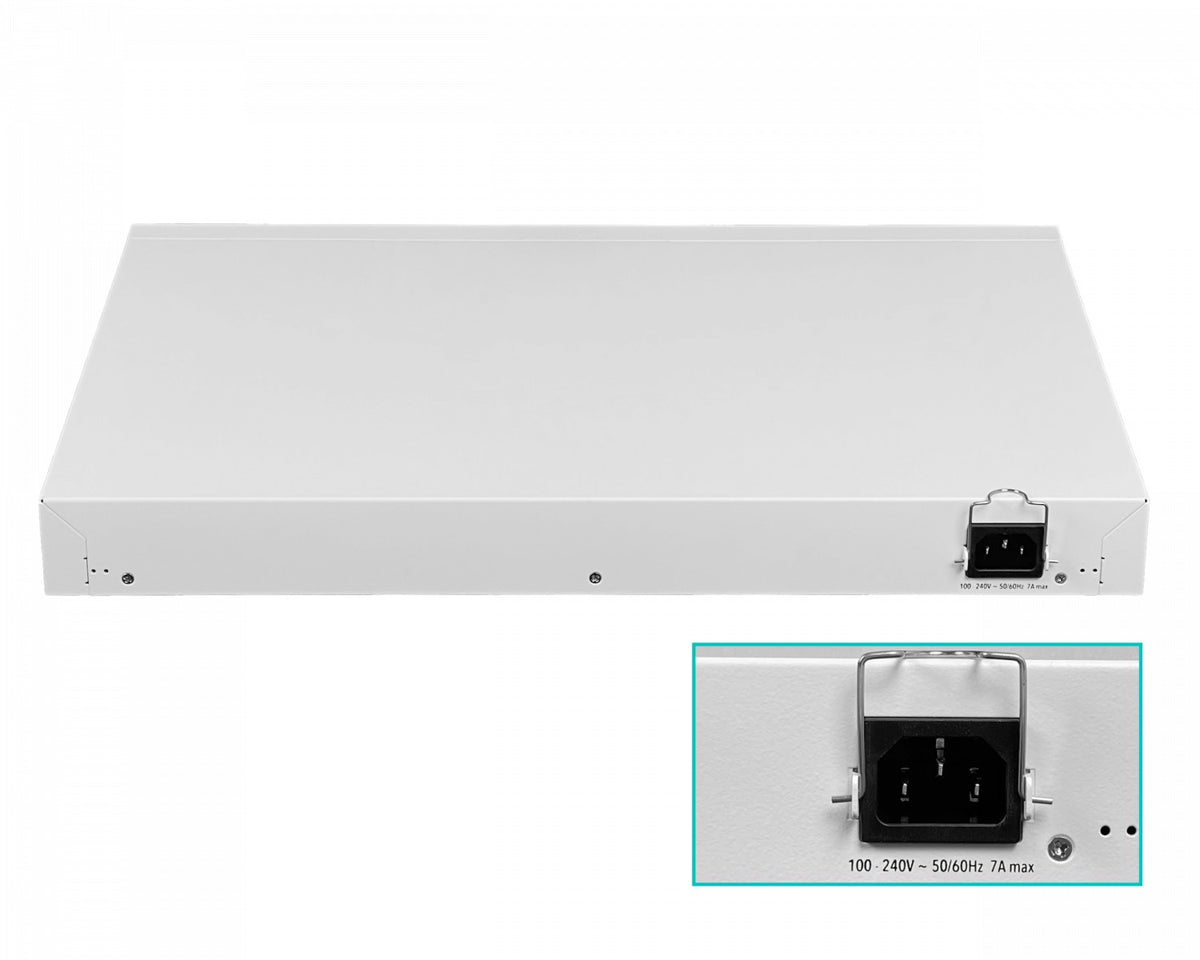 CRS328-24P-4S+RM MIKROTIK Switch Capa 3 / Router Nivel 5 con 24 puertos Gigabit PoE, 4 ranuras SFP+ 10G y fuente de 150W total, requiere cableado