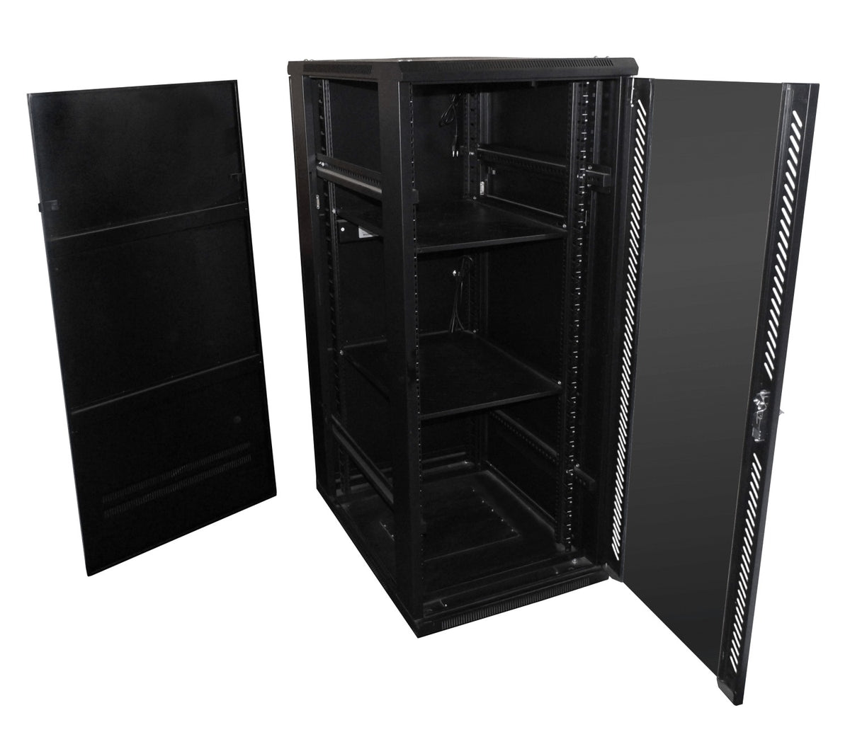 RK30-9VL Gabinete Rack de Vidrio LINKMADE 30U, 900mm de Fondo, con Ventiladores, PDU y Bandejas
