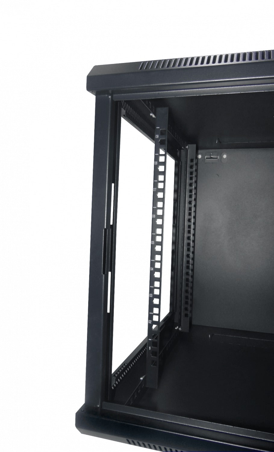 RK09-6L 60cm-Profundidad 9U Armario Rack Pared Negro incl-M6-2U