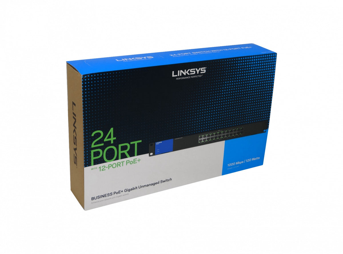 LGS124P LINKSYS 24-1000(12-PoE+at) 120W-tot No-Administrable Rack 100-240VAC