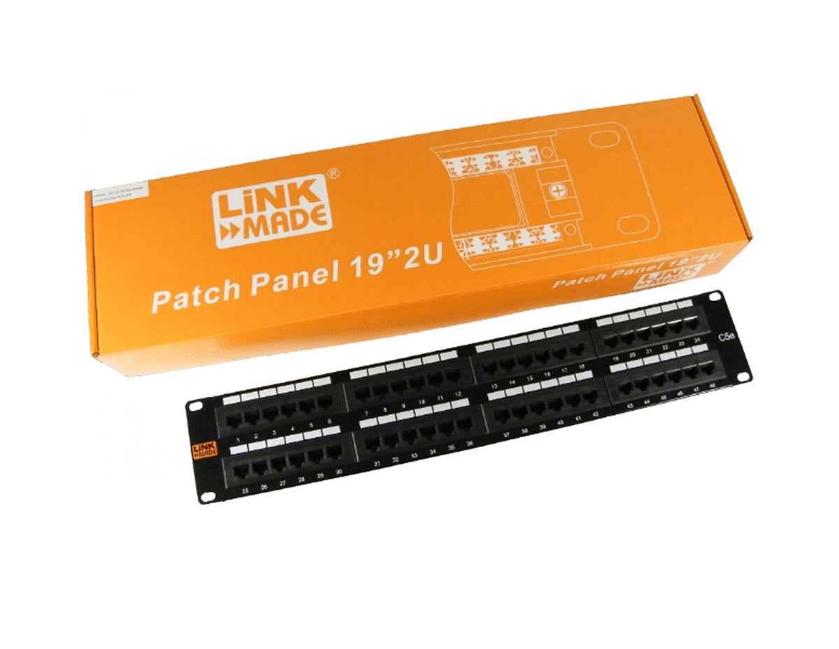 PP548L LINKMADE 48 puertos RJ45 CAT5E UTP Panel de parcheo 2U Certificación UL