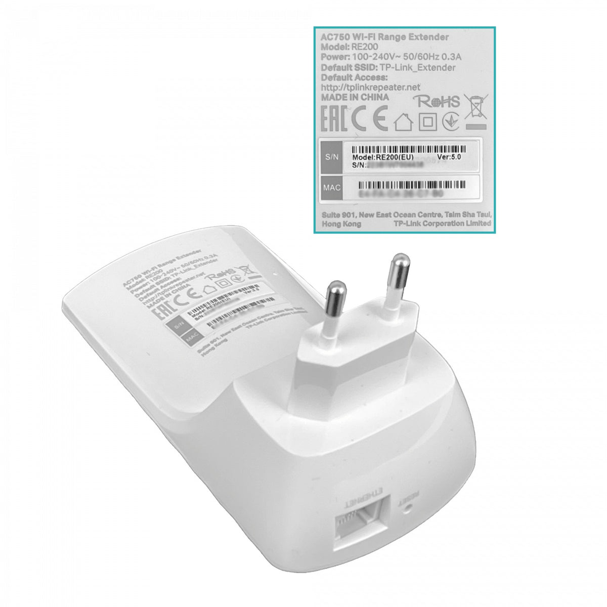 RE200 TP-LINK Extensor de señal AC750 Doble banda 5 GHz + 2.4 GHz 433+300 Mbps 1 puerto 10/100 3 antenas internas