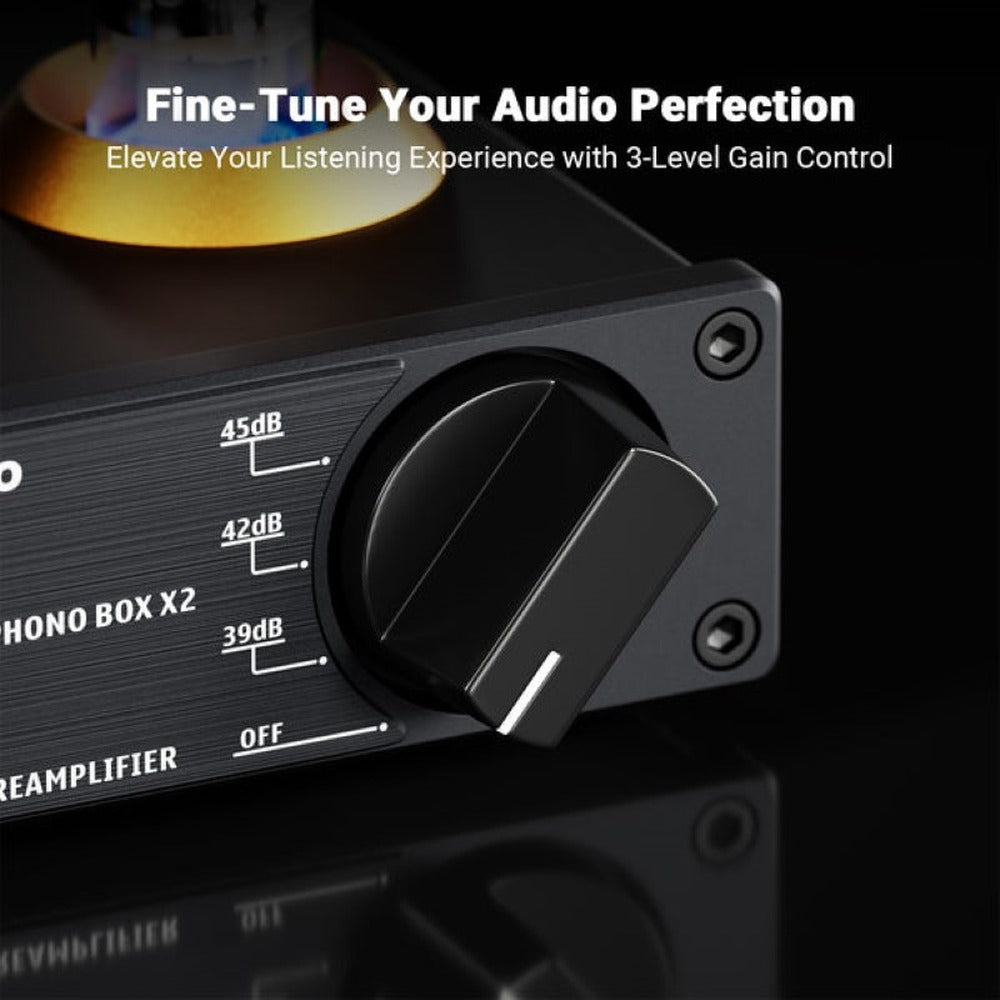 Preamplificador valvular de fono MM de alta fidelidad para giradiscos – Fosi Audio Box X2