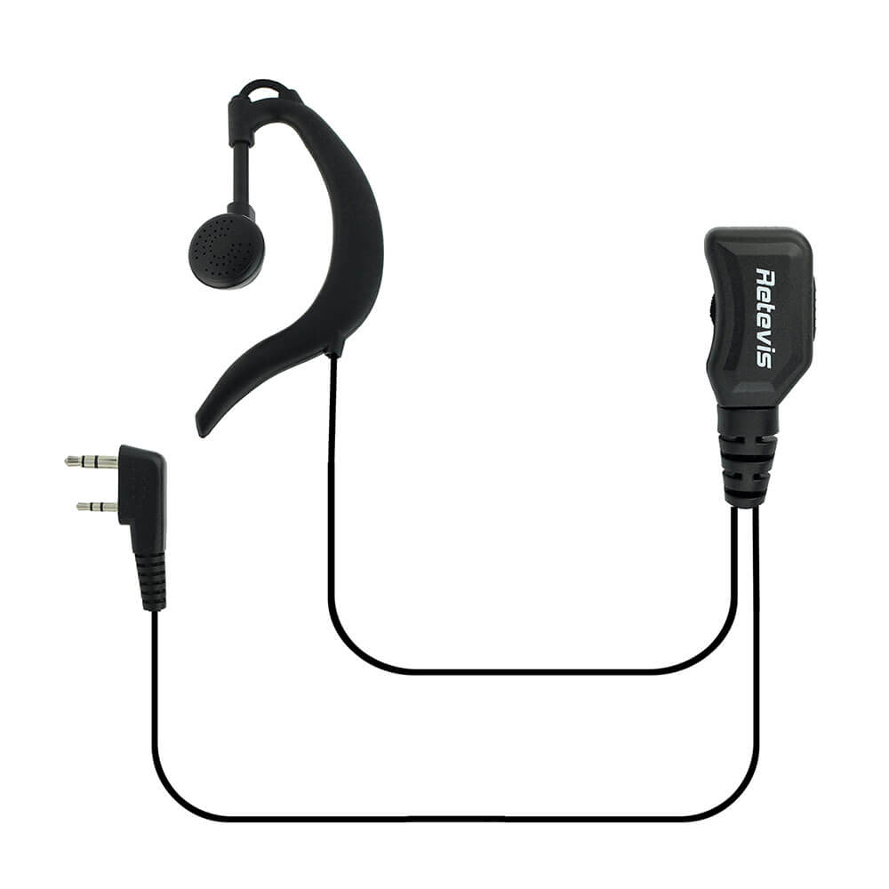 Auricular tipo G con micrófono y Botón PTT 2 pin Kplug Retevis EEK002