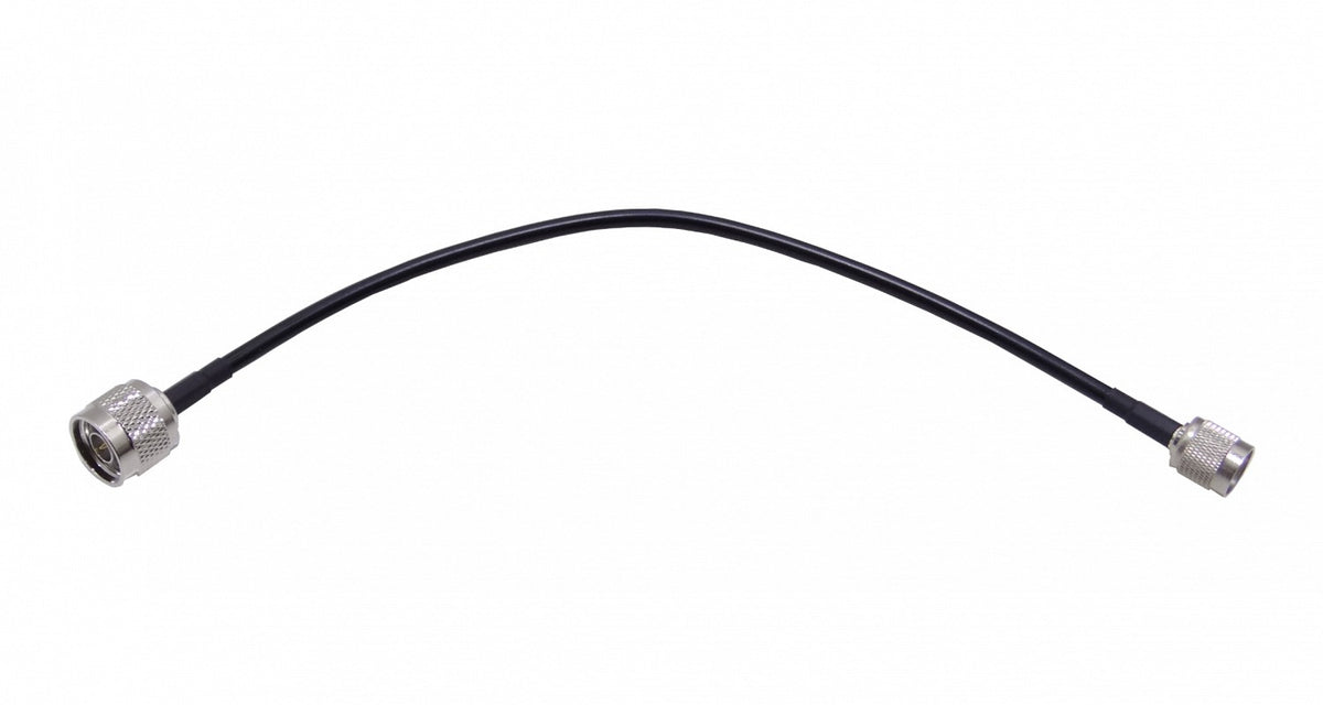 ZM2NM-30CM 30cm Cable coaxial negro LMR195 con conector RP-TNC macho a conector N macho