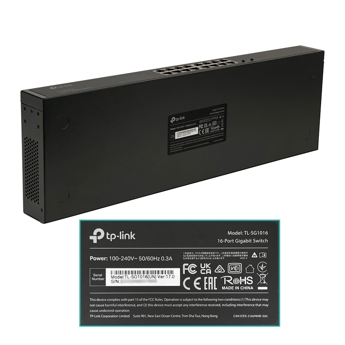 TL-SG1016 TP-LINK 16-1000 Ancho Gigabit Switch no-Administrable Rack