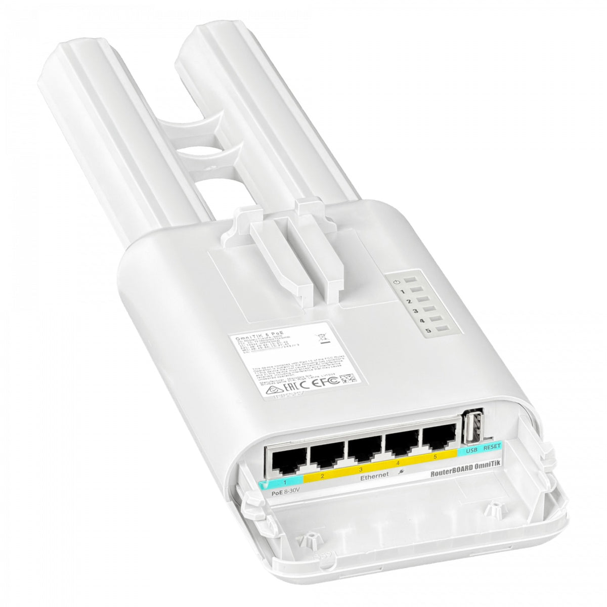 OMNITIKUPA-5HND MIKROTIK Requiere-Cable 400mW-P 5GHz 2-8dBi L5 26DBM-P 5-100-PoE/9-30V USB