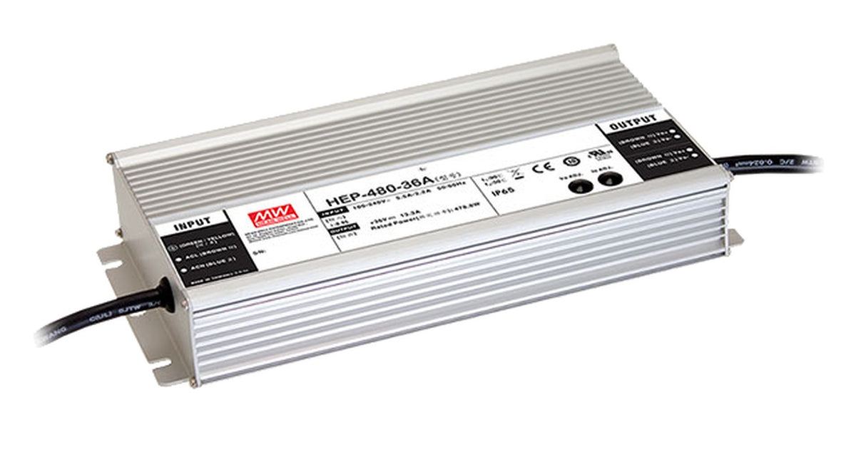 Fuente de poder entorno hostíl 480W HEP-480 - 24V - A - Ajuste Potenciómetro (Io)