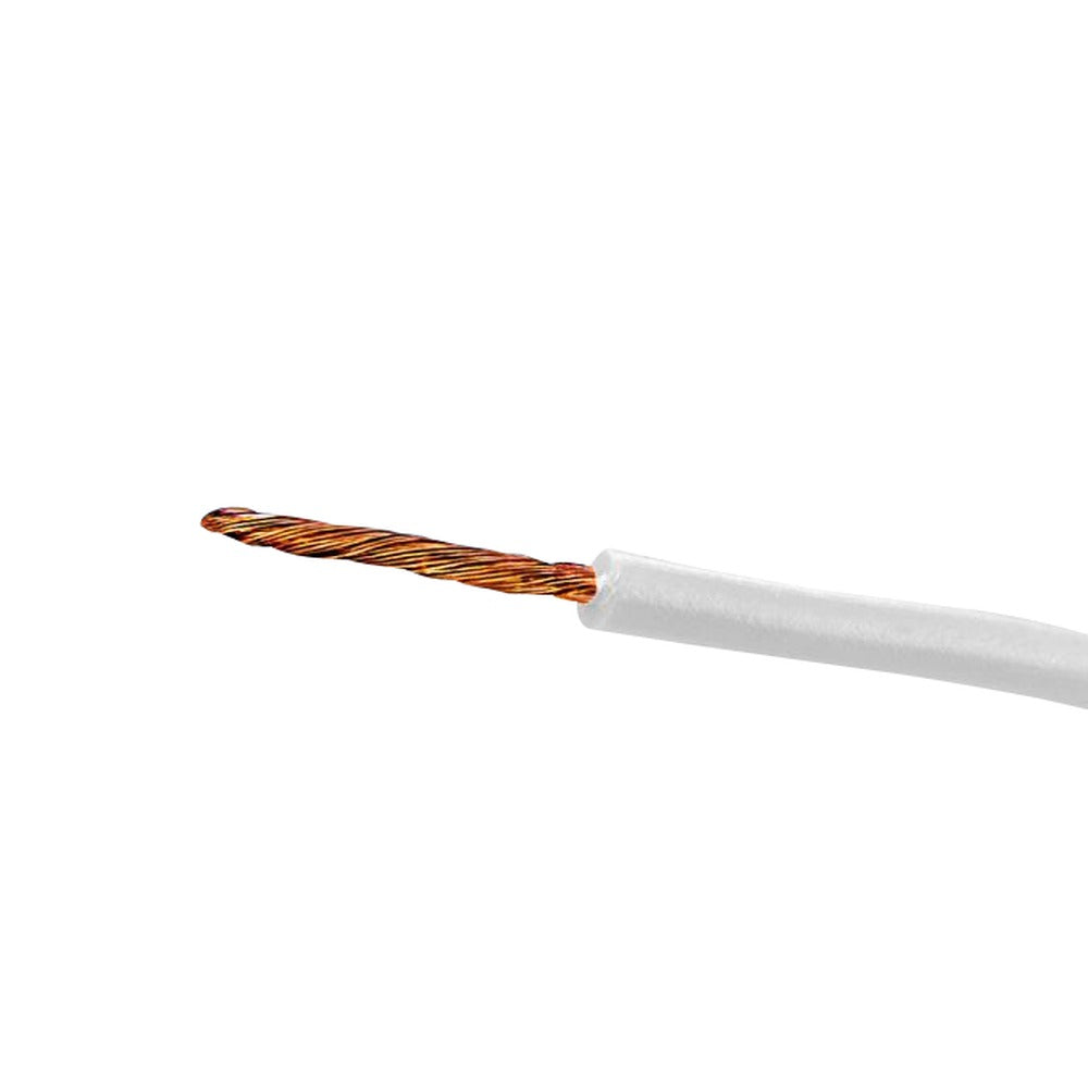 1X26W Blanco 1x26awg Alambre de Cobre 0,13mm2 Bobina de 100 metros Cable Conductor con Aislamiento 7 hilos de 0,15mm