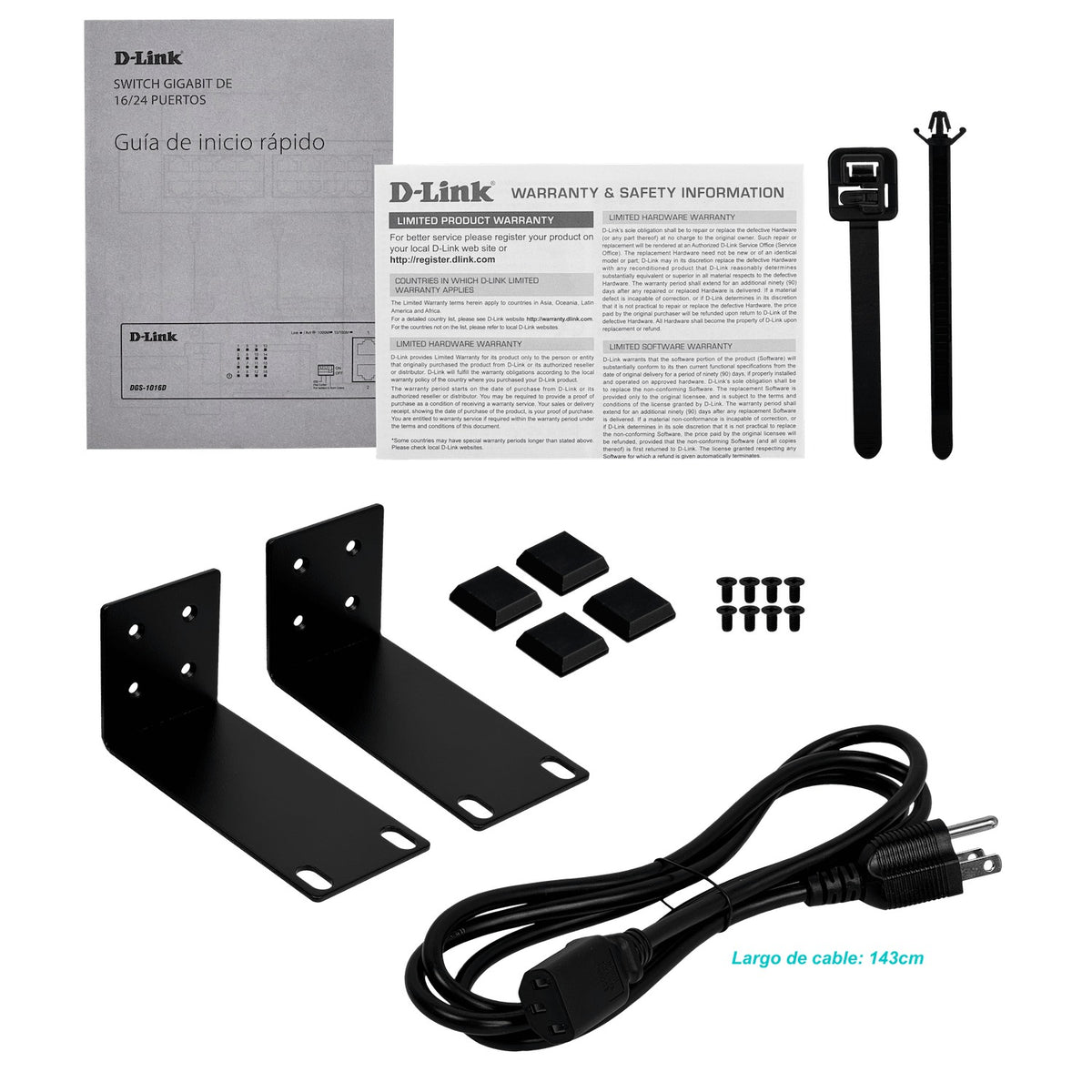DGS-1016D D-LINK Switch Gigabit No Gestionable de 16 Puertos-1000 para Rack incluye-12V